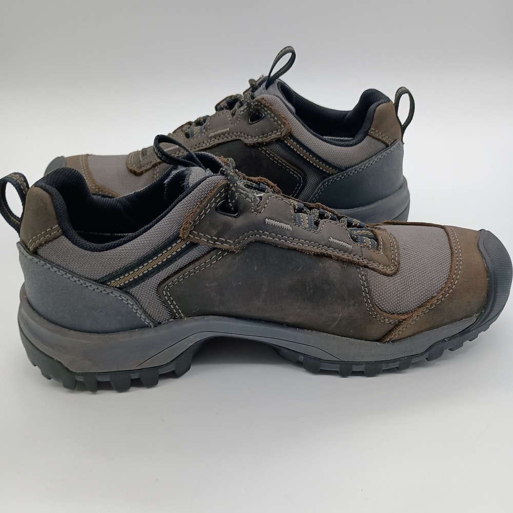 Keen Steens Waterproof Hiking Shoes Mens 9 Brown Grey Leather Low Top - Picture 7 of 11